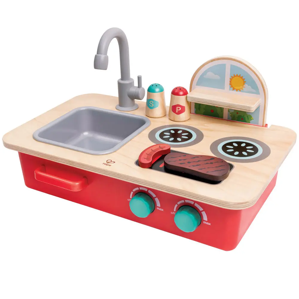 Hape Cook & Create Wooden Countertop Kitchen Playset - With Sounds 1