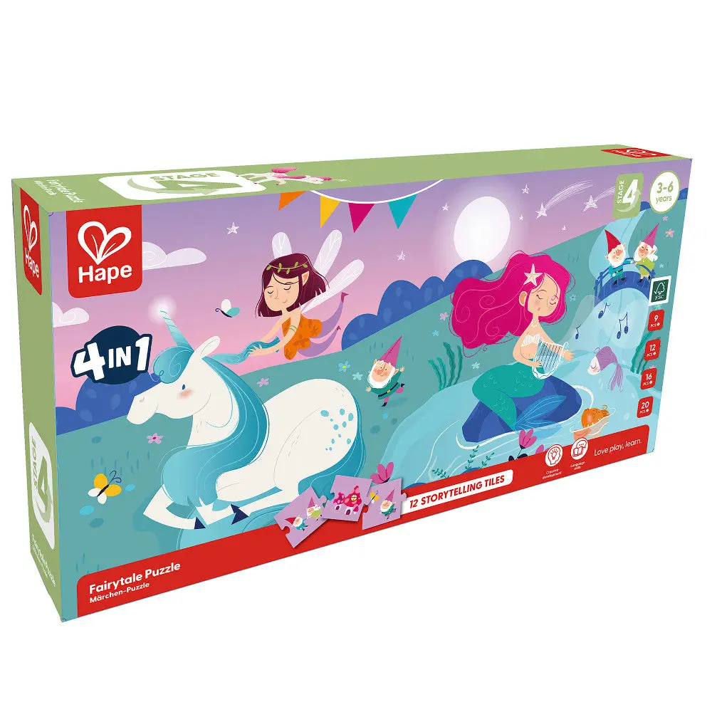 Hape Enchanted Fairytale 4 Pack Puzzle Set - 9-20 Pcs 1
