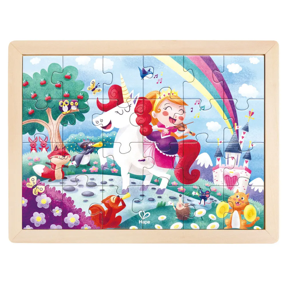 Hape Unicorn Friends 24Pc Double-Sided Coloring Puzzle 2