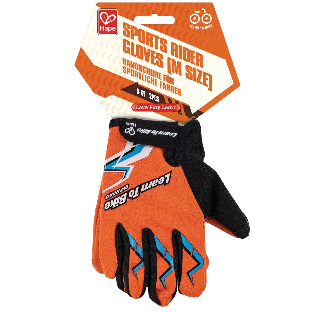 Hape Sports Rider Gloves - Reflective Orange - Medium Size For Biking, Age 3+ 1