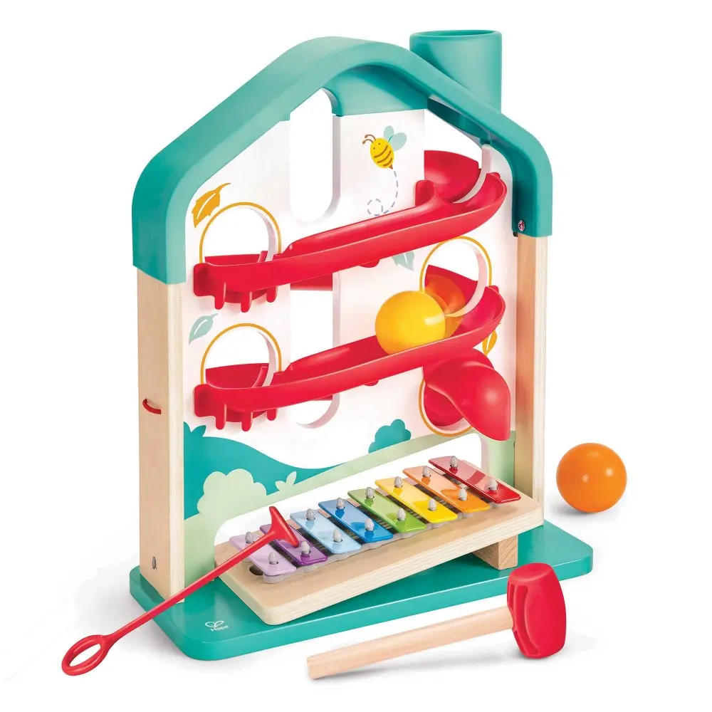 Hape Melody Mansion Ball Run – Rainbow Xylophone Wooden Toy 1