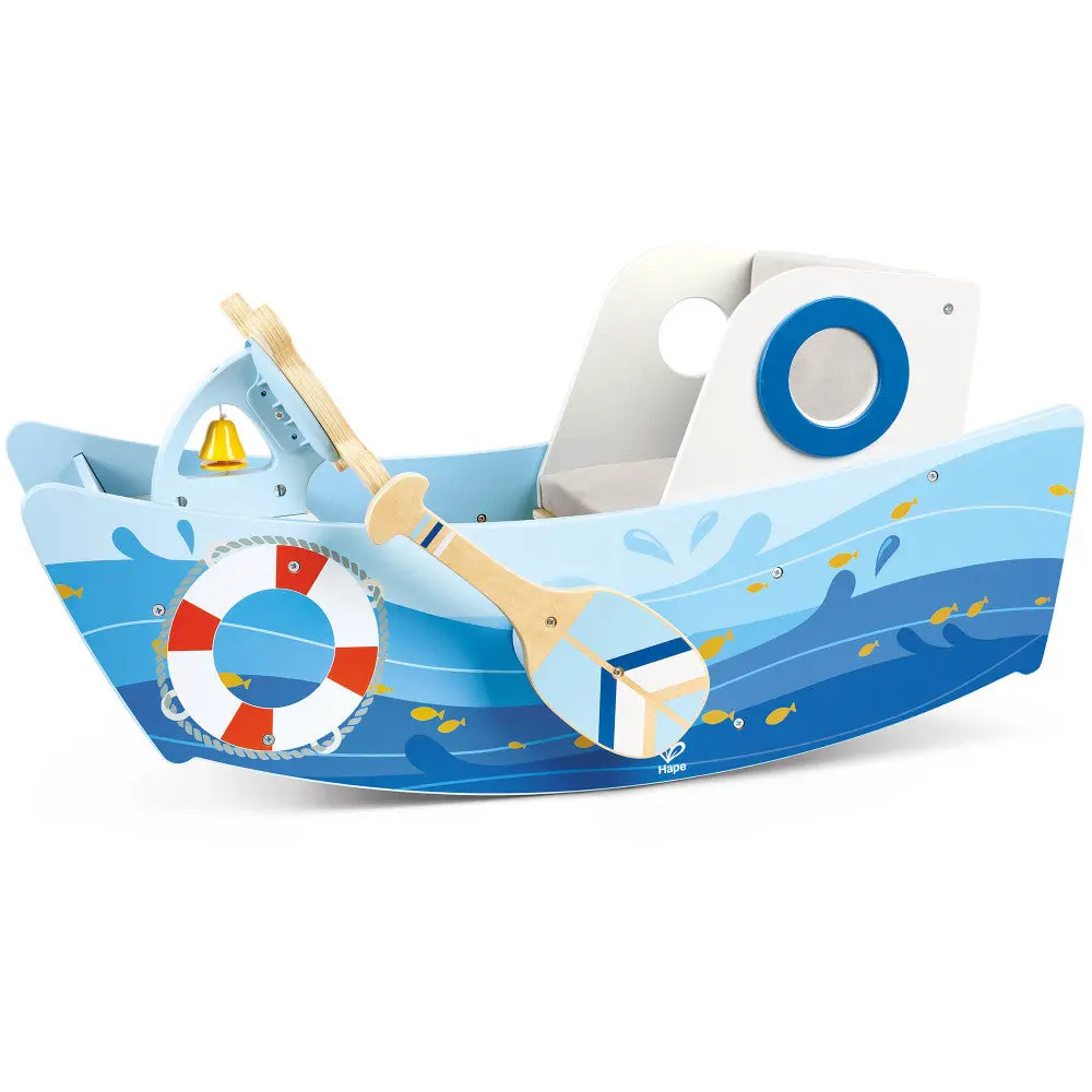 Hape Captain's Rocking Boat - Wooden Ride-On Seat Chair Rocker 1