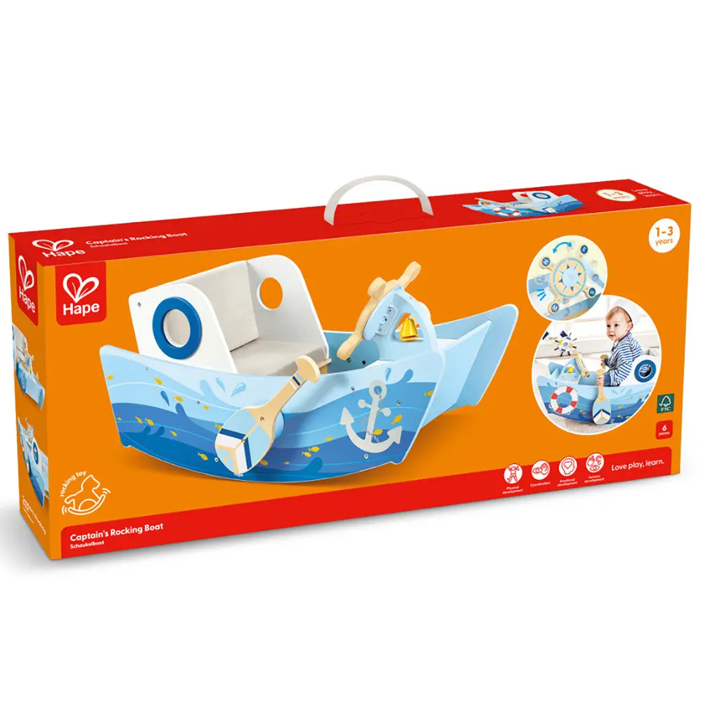 Hape Captain's Rocking Boat - Wooden Ride-On Seat Chair Rocker 2