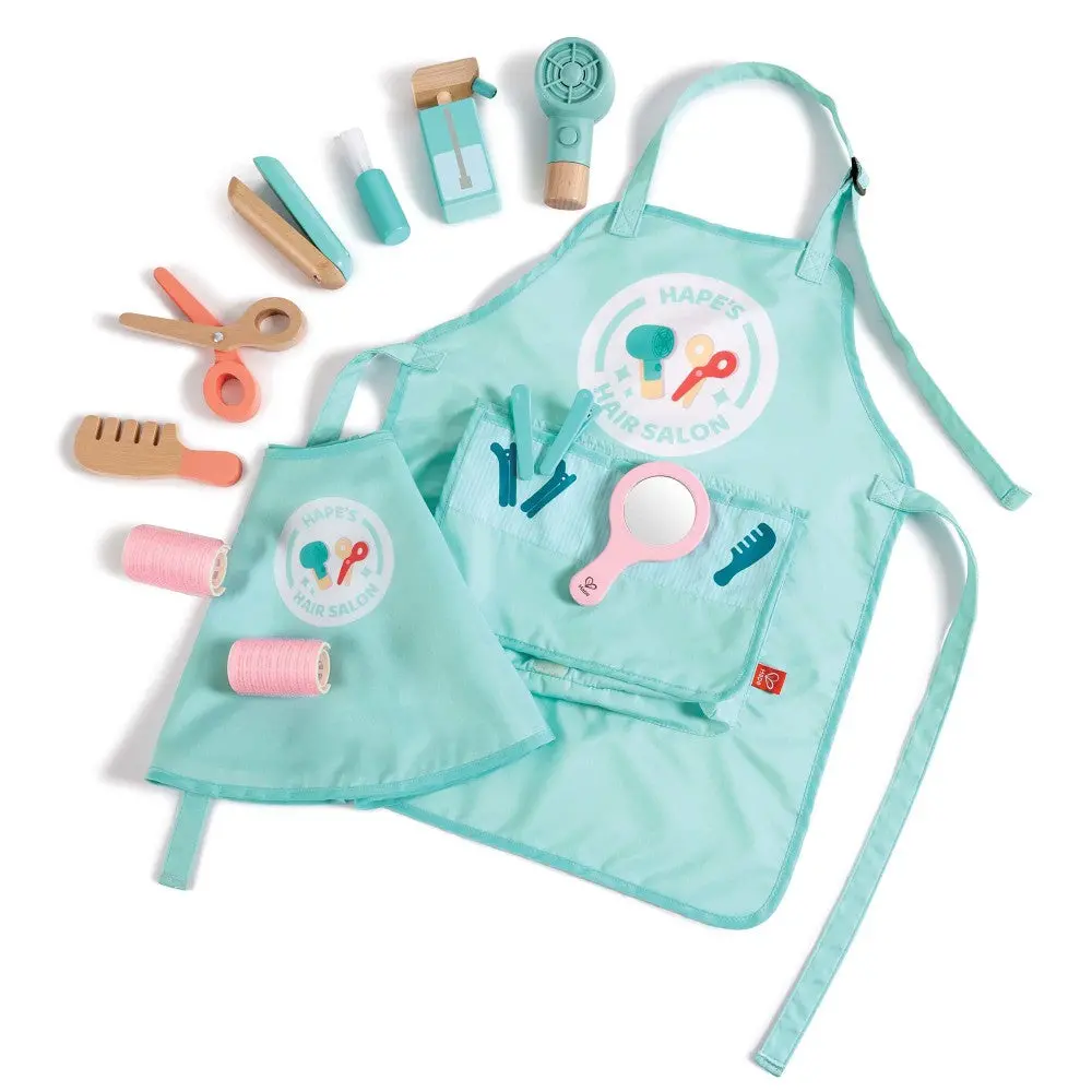 Hape 15Pc Super Stylish Hair Salon Play Set - Teal & Pink 1