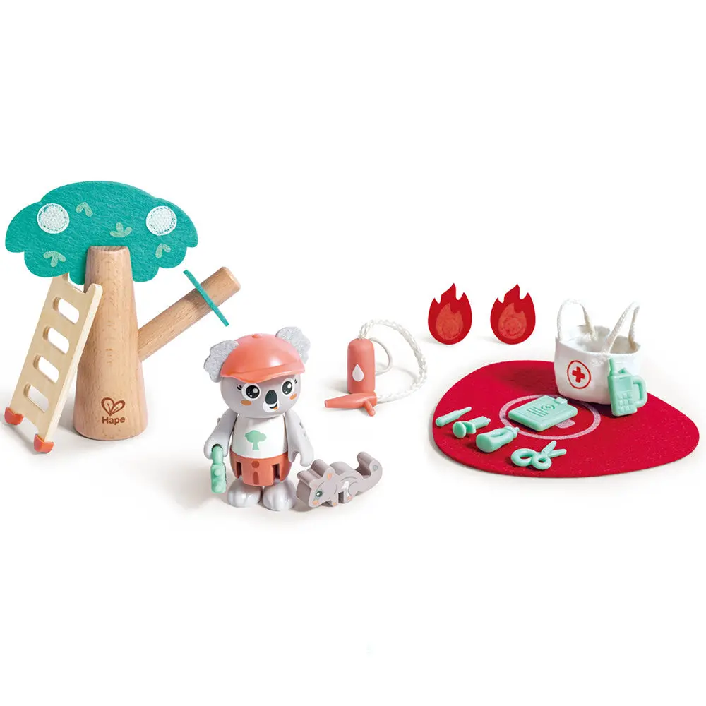 Hape Forest Fire Rescue Adventure Playset - 17Pc Wooden Toy 1