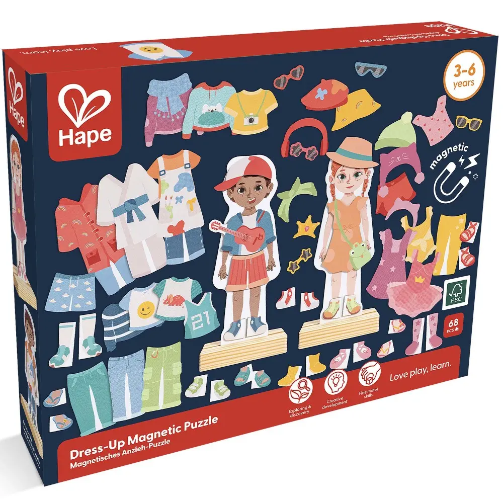 Hape Stylish Seasons 68Pc Magnetic Dress-Up Wooden Puzzle 1