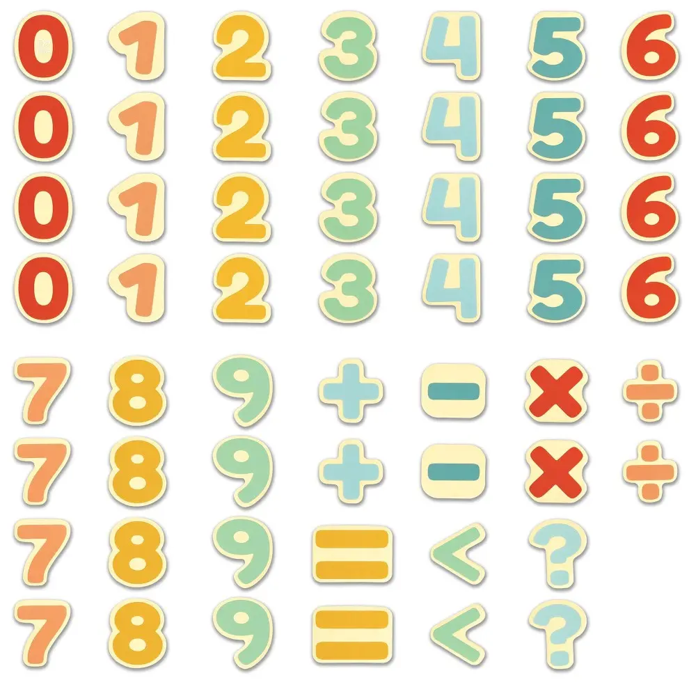 Hape Colorful Magnetic Wooden Numbers Set - 54 Pieces 1
