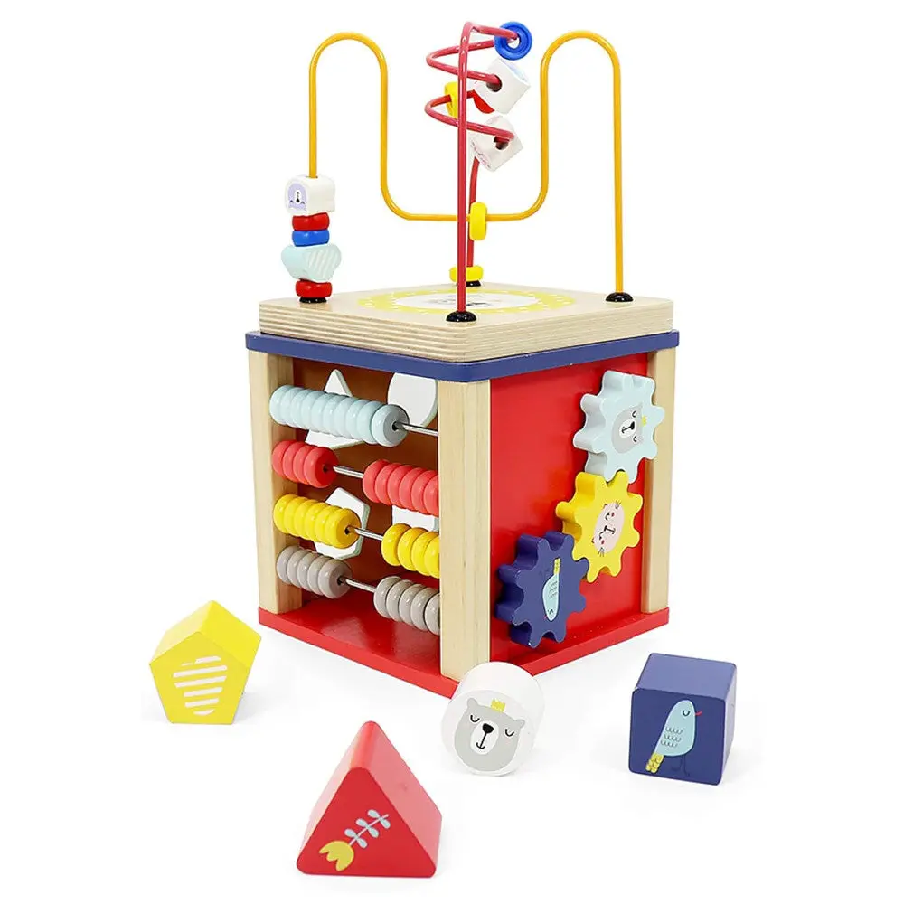 Leo & Friends Alice 5-In-1 Activity Cube - Montessori-Approved Interactive Toy 1