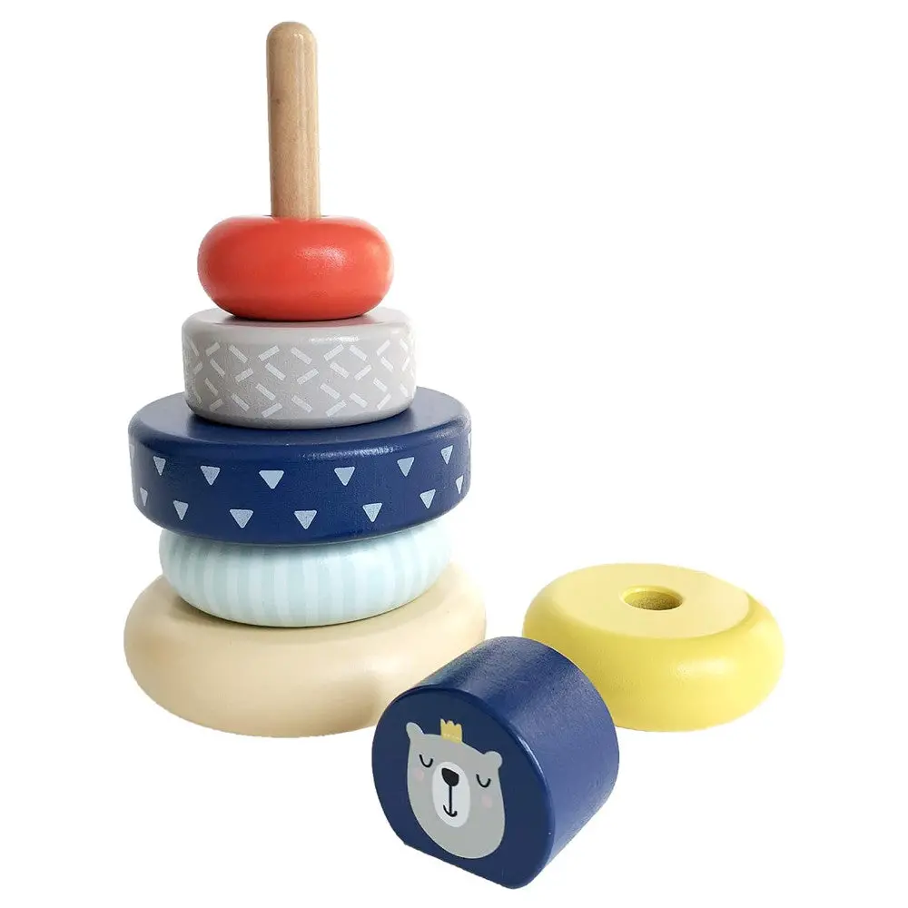 Leo & Friends Montessori-Approved Wooden Stacking Rings - Benny The Bear 1