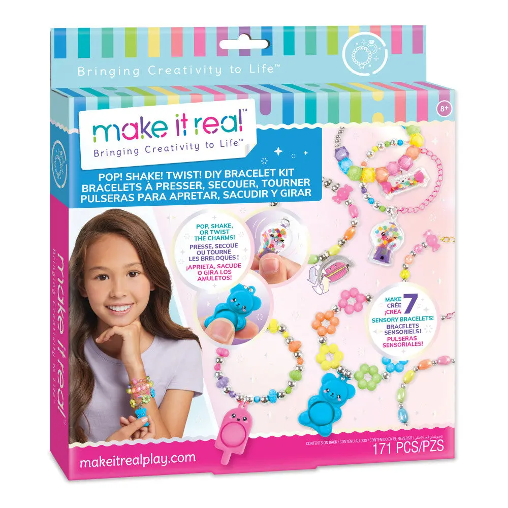 Make It Real Pop! Shake! Twist! Candy-Themed Diy Bracelet Kit For Kids Age 8+ 1