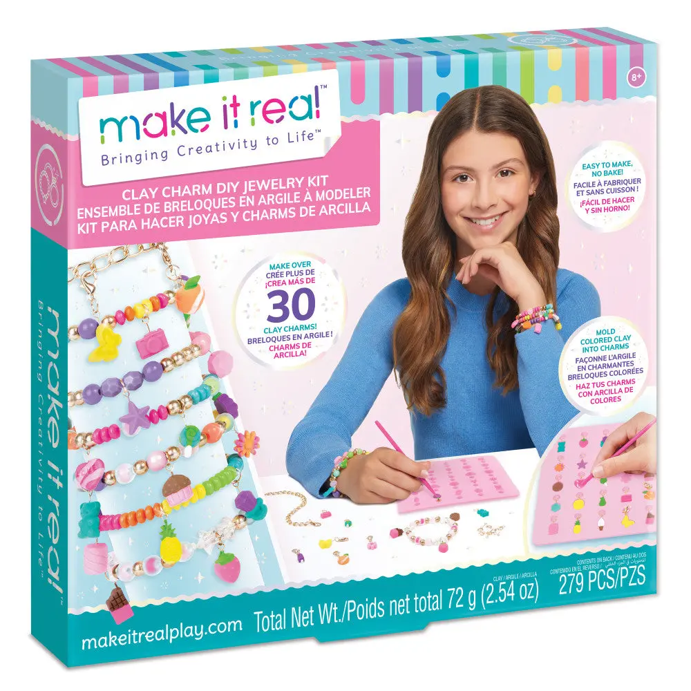 Make It Real Clay Charm Creation Kit - Diy Jewelry Making Set For Kids 8+ 1