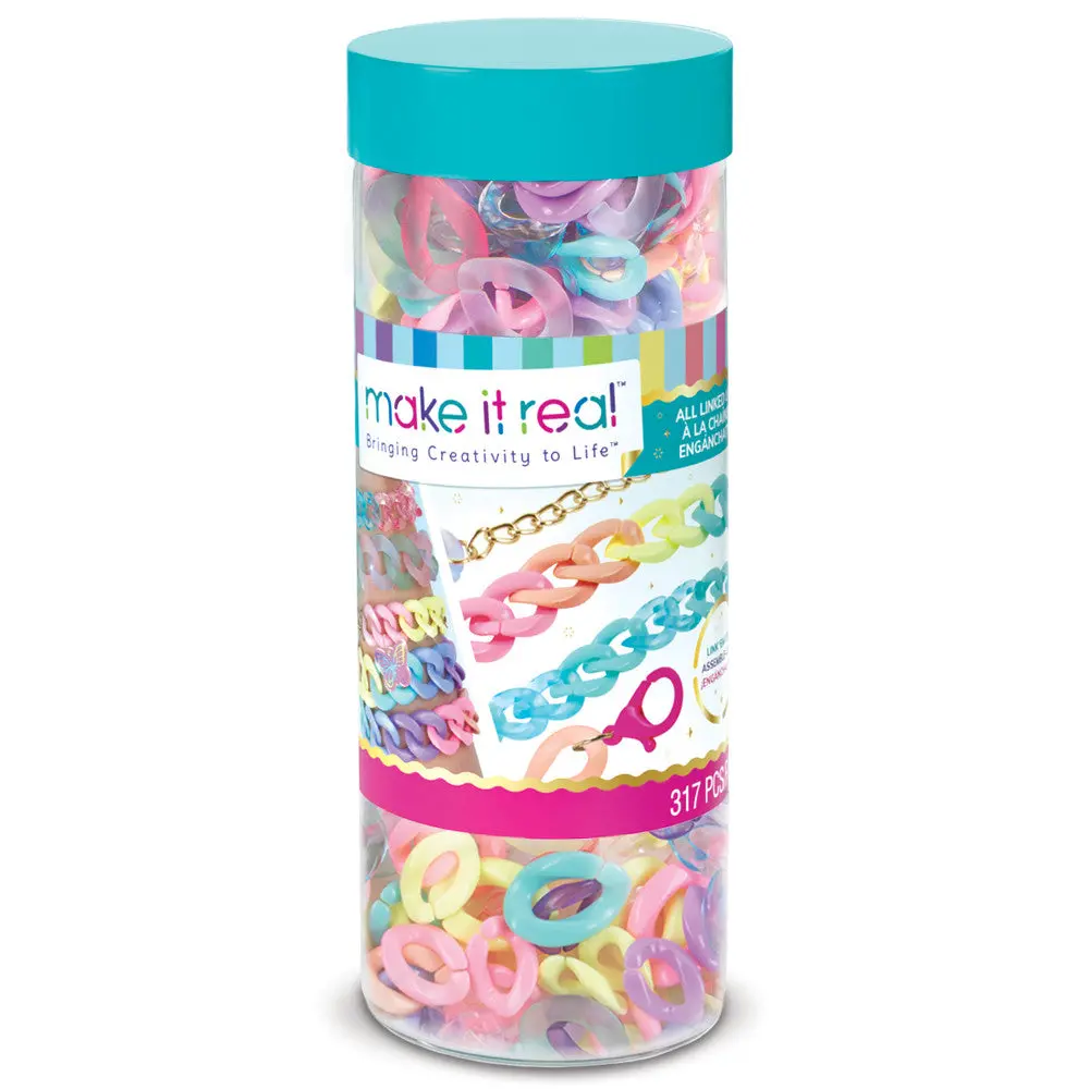 Make It Real Diy Fashion Link Bracelets Kit - Colorful Jewelry Making Set 1