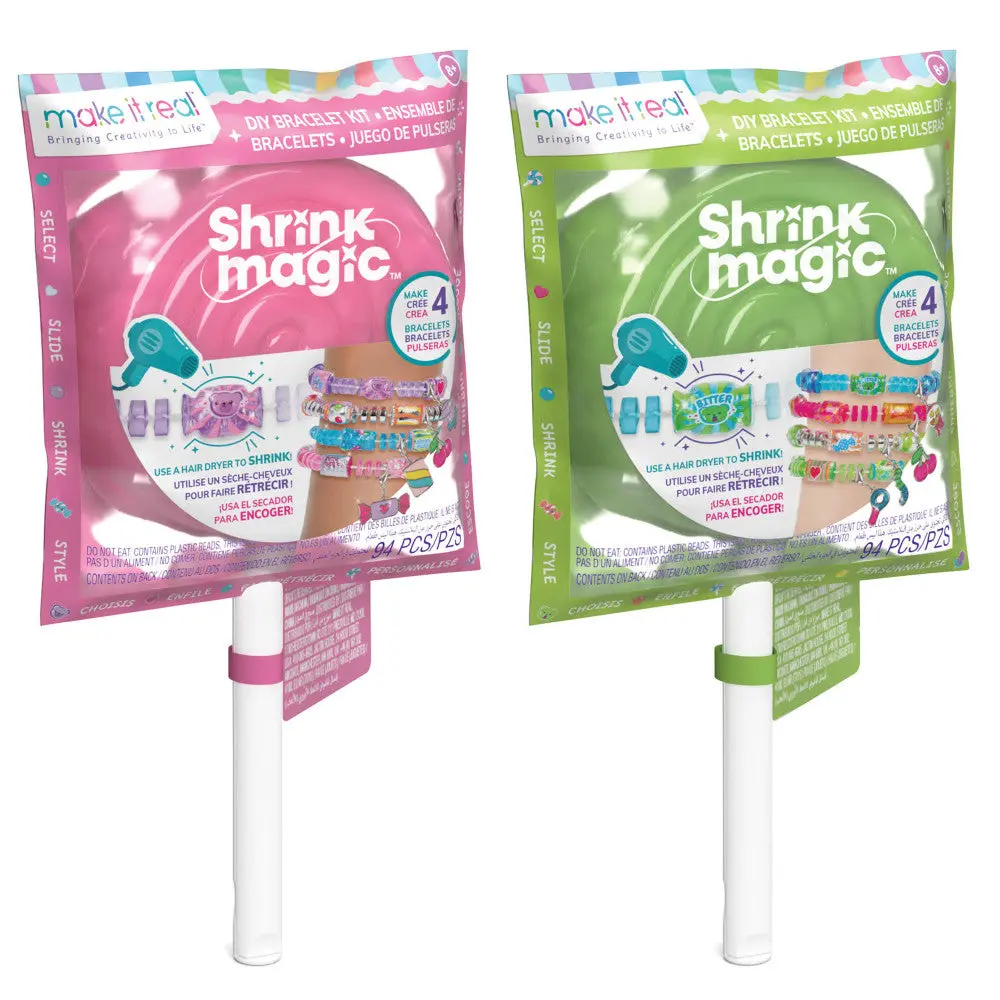 Make It Real Shrink Magic Sweet & Sour Lollipop Bracelet Kit - 2 Pack 1