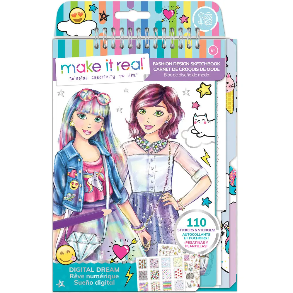 Make It Real Digital Dream Fashion Design Sketchbook Kit 1