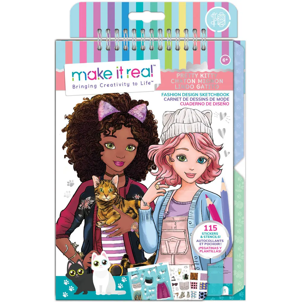 Make It Real Pretty Kitty Fashion Design Sketchbook Kit 1