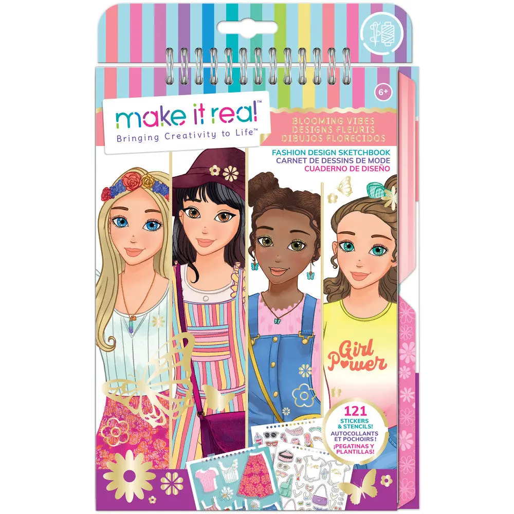 Make It Real Blooming Vibes Fashion Design Sketchbook Kit 1