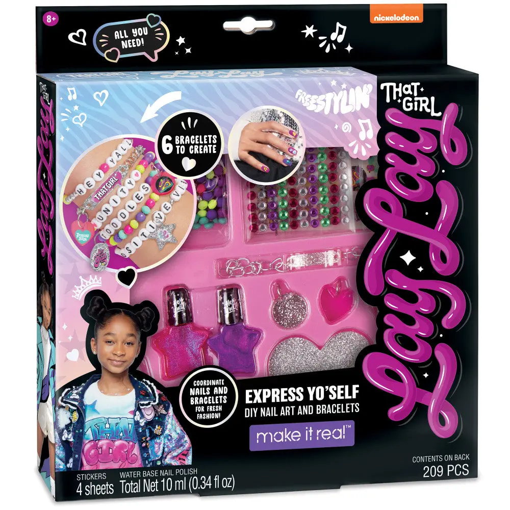 That Girl Lay Lay Express Yo 'Self Diy Bracelet And Nail Art Kit - Pink/Purple 1