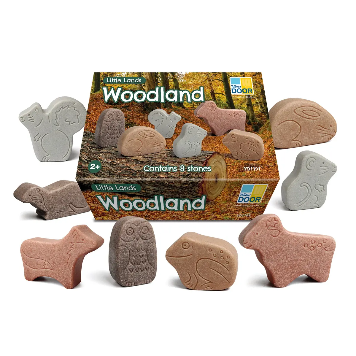 Yellow Door Little Lands Woodland ‚Äì Assorted Stone Animal Figures, Set Of 8 1
