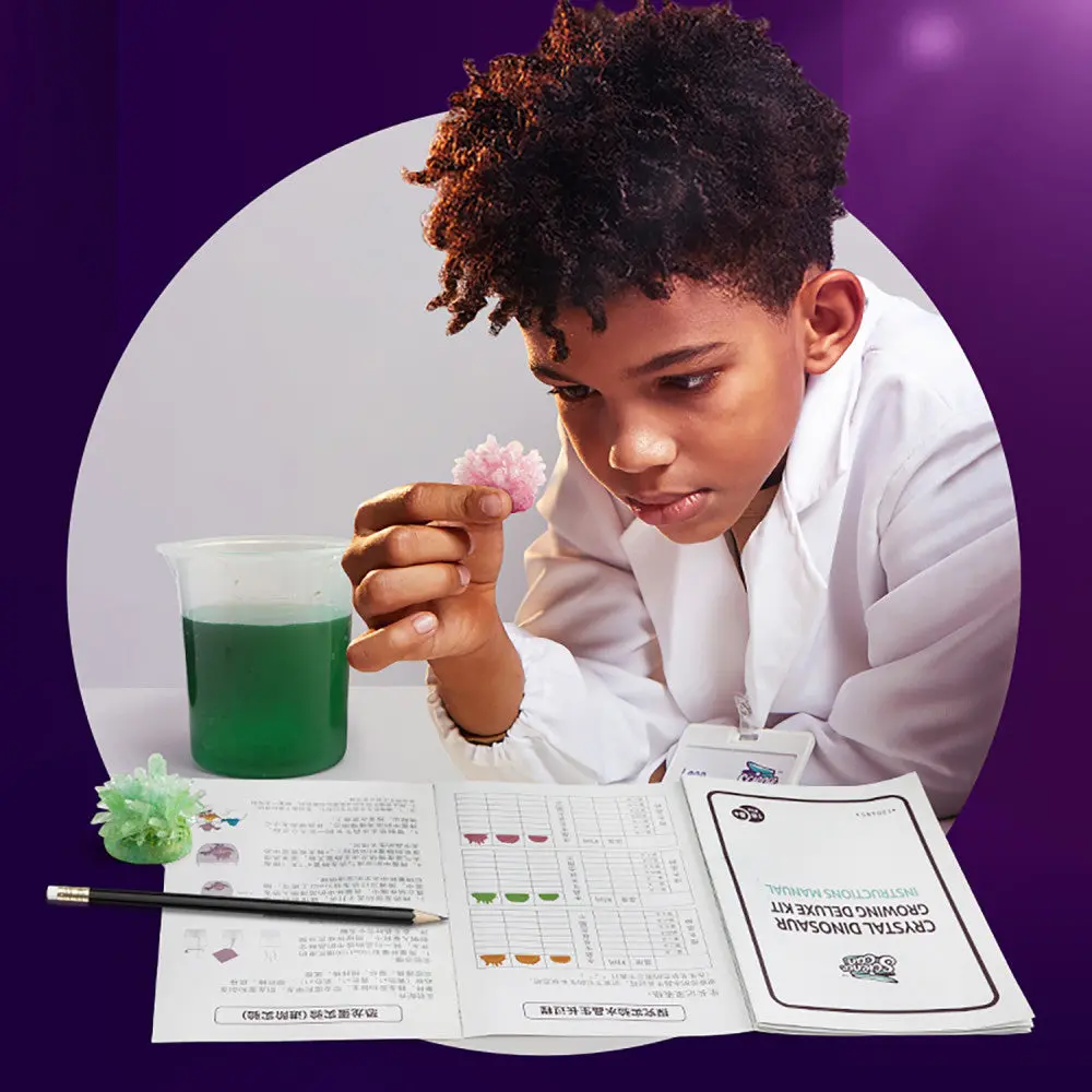 Hape Science Can Crystal Dinosaur Growing Deluxe Kit - Interactive Science Adventure 1