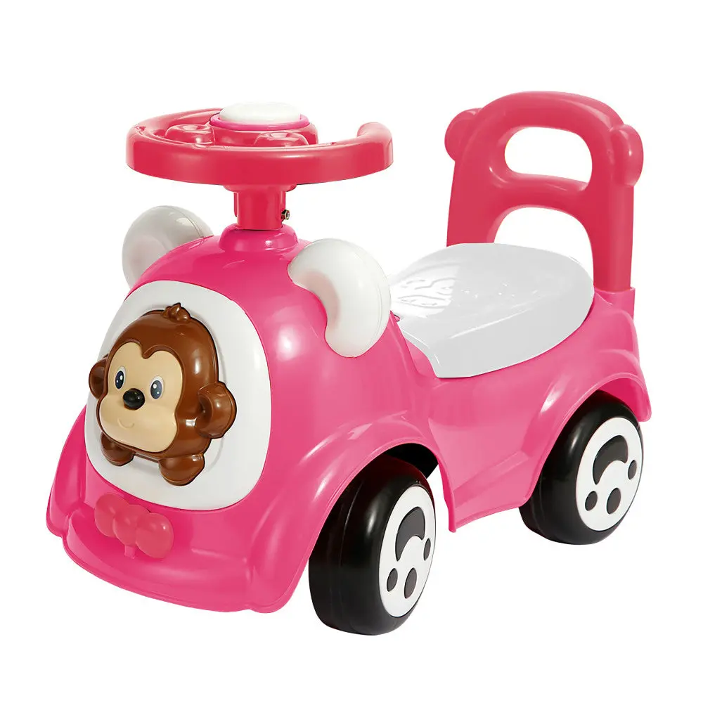 Timate - Push & Ride Racer - Pink & Monkey - Foot-To-Floor Ride-On 1