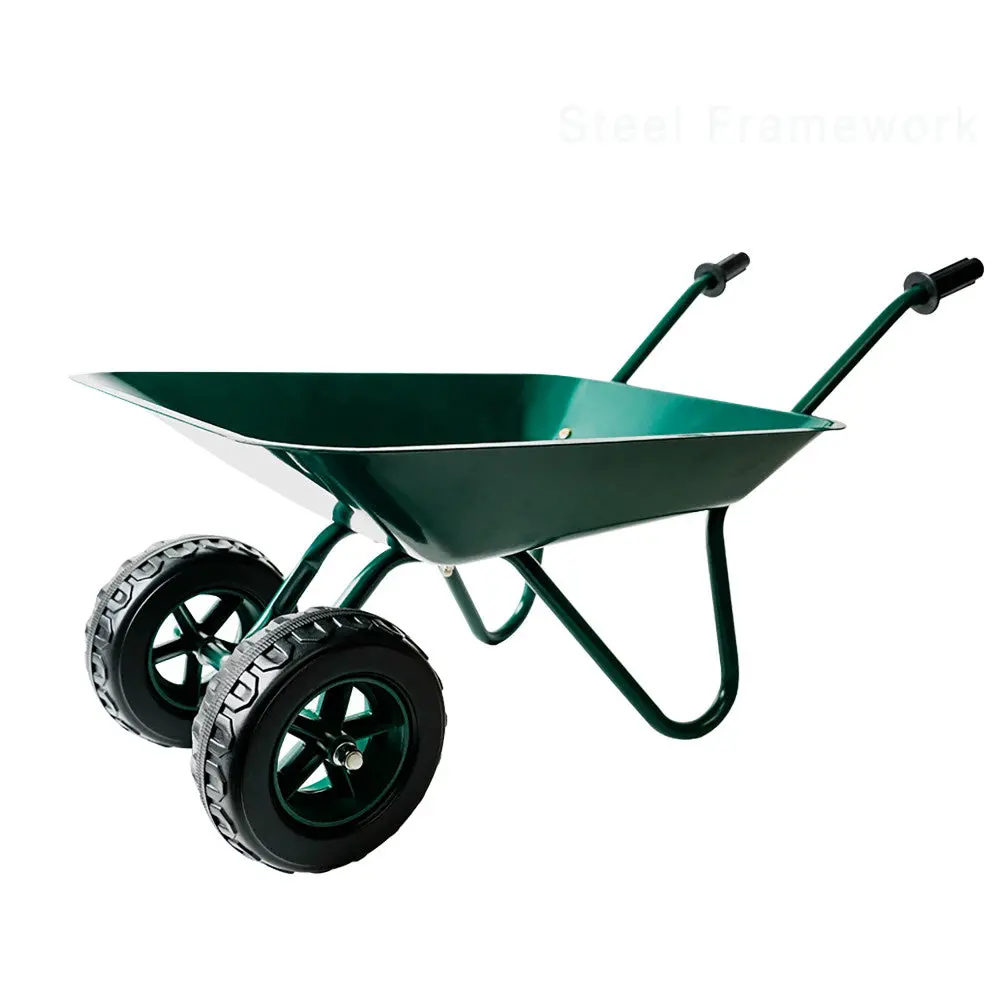 Trimate Metal Wheelbarrow - Hunter Green, Outdoor-Indoor Kids Play Toy 1