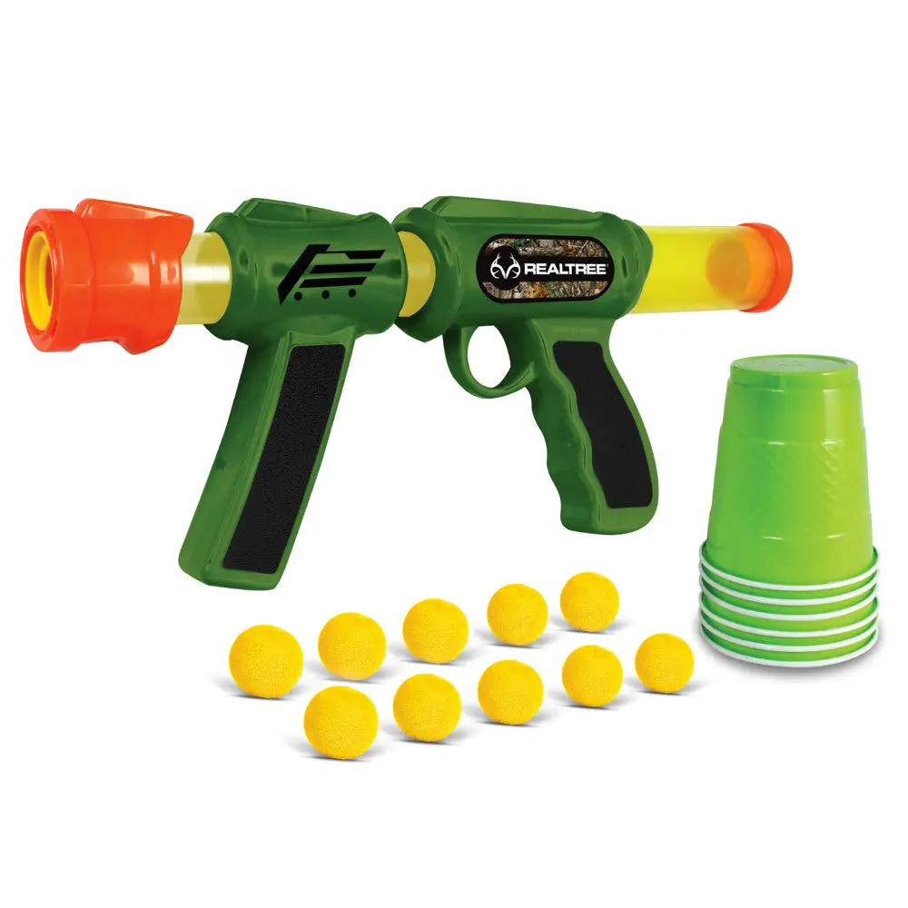 Realtree Foam Blaster Set - Nkok, Camo Pump Action With Foam Balls And Target Cups 1
