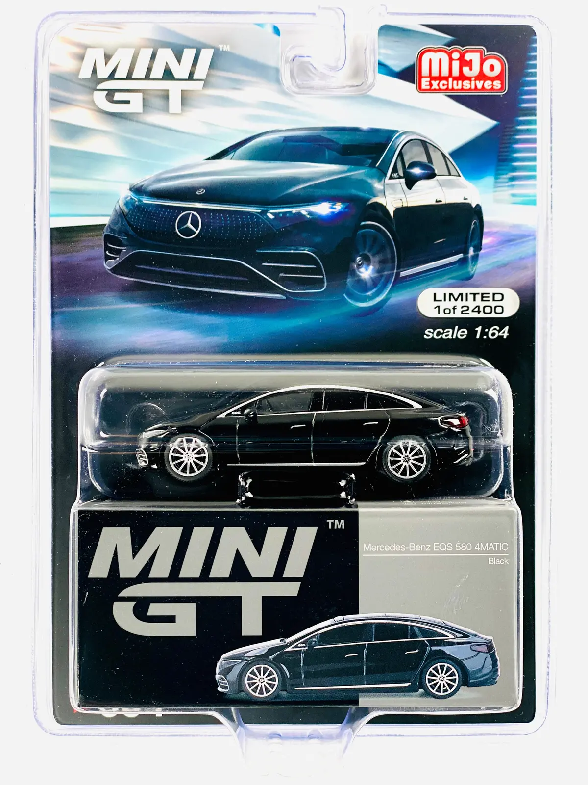 Mini Gt Mijo Exclusive Mercedes-Benz Eqs 580 4Matic Black #694 - Damaged Blister 1