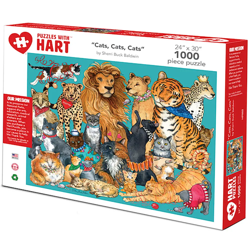 Hart Puzzles Cats, Cats, Cats By Sherri Buck Baldwin - 1000 Pc 1