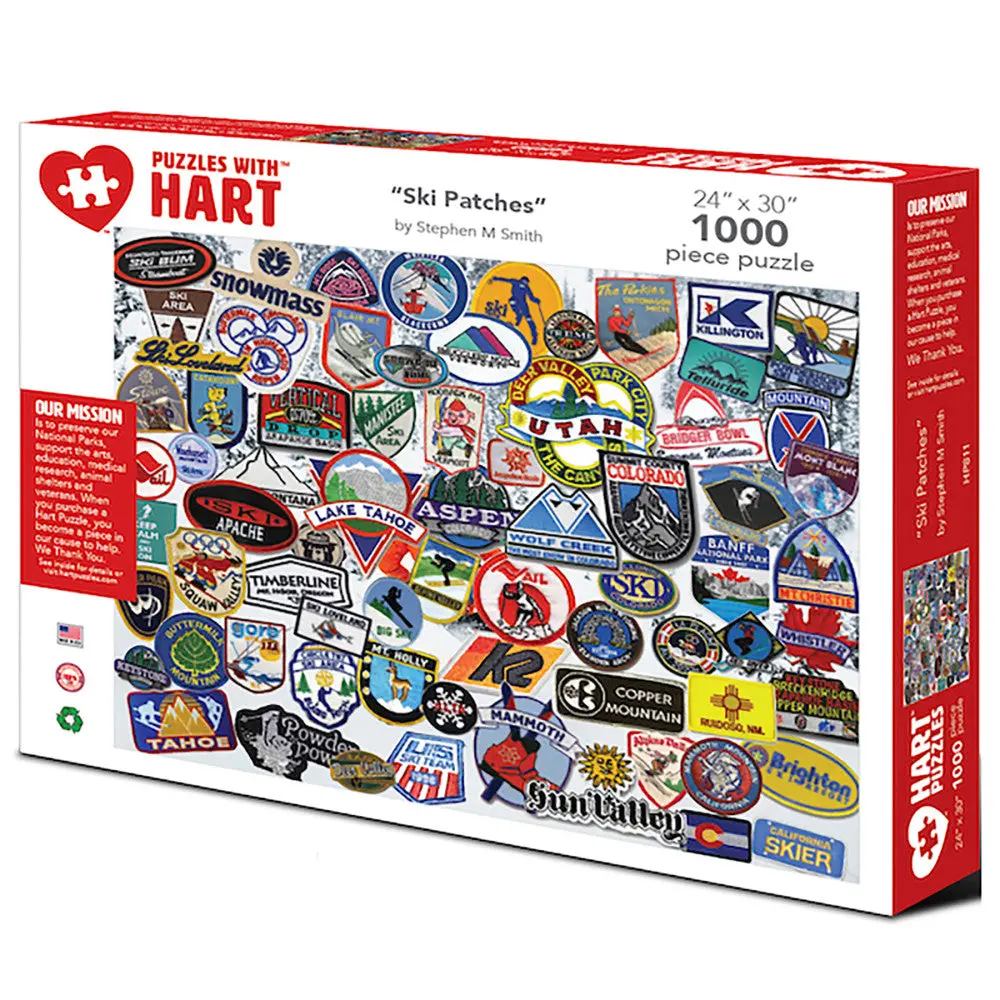 Steve Smith Ski Patches Jigsaw Puzzle - 1000 Pc 1