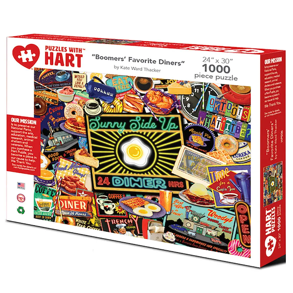Boomer's Favorite Diners 1000 Piece Premium Puzzle By Kate Ward Thacker 1