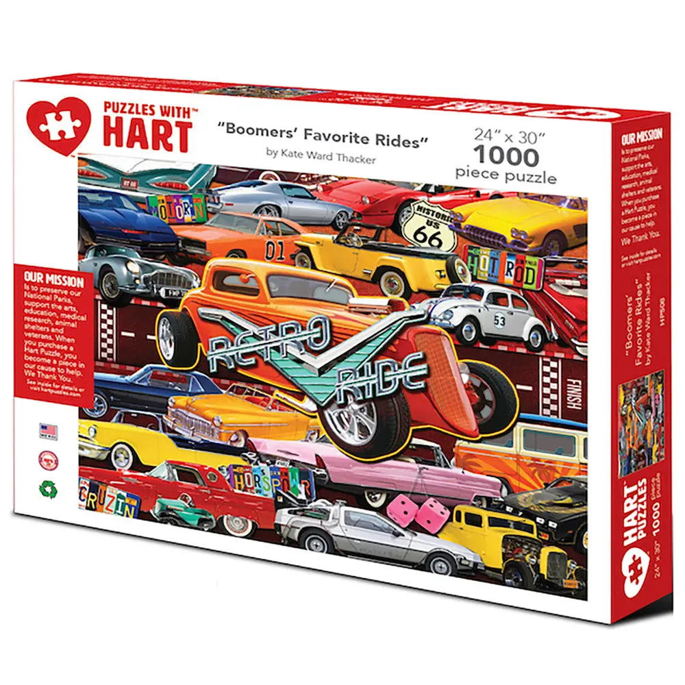 Kate Ward Thacker Boomer's Favorite Rides Jigsaw Puzzle - 1000 Pc 1