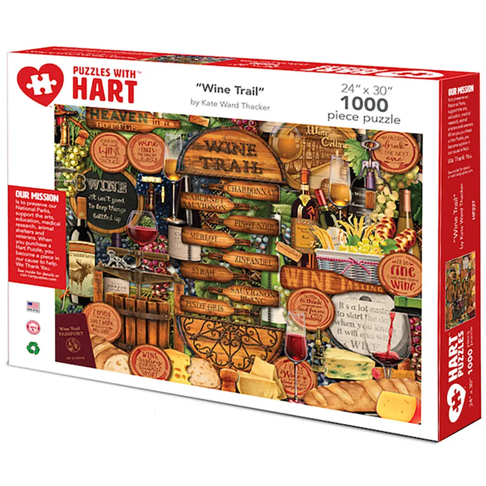 Hart Puzzles Wine Trail Jigsaw Puzzle By Kate Ward Thacker - 1000 Pc 1