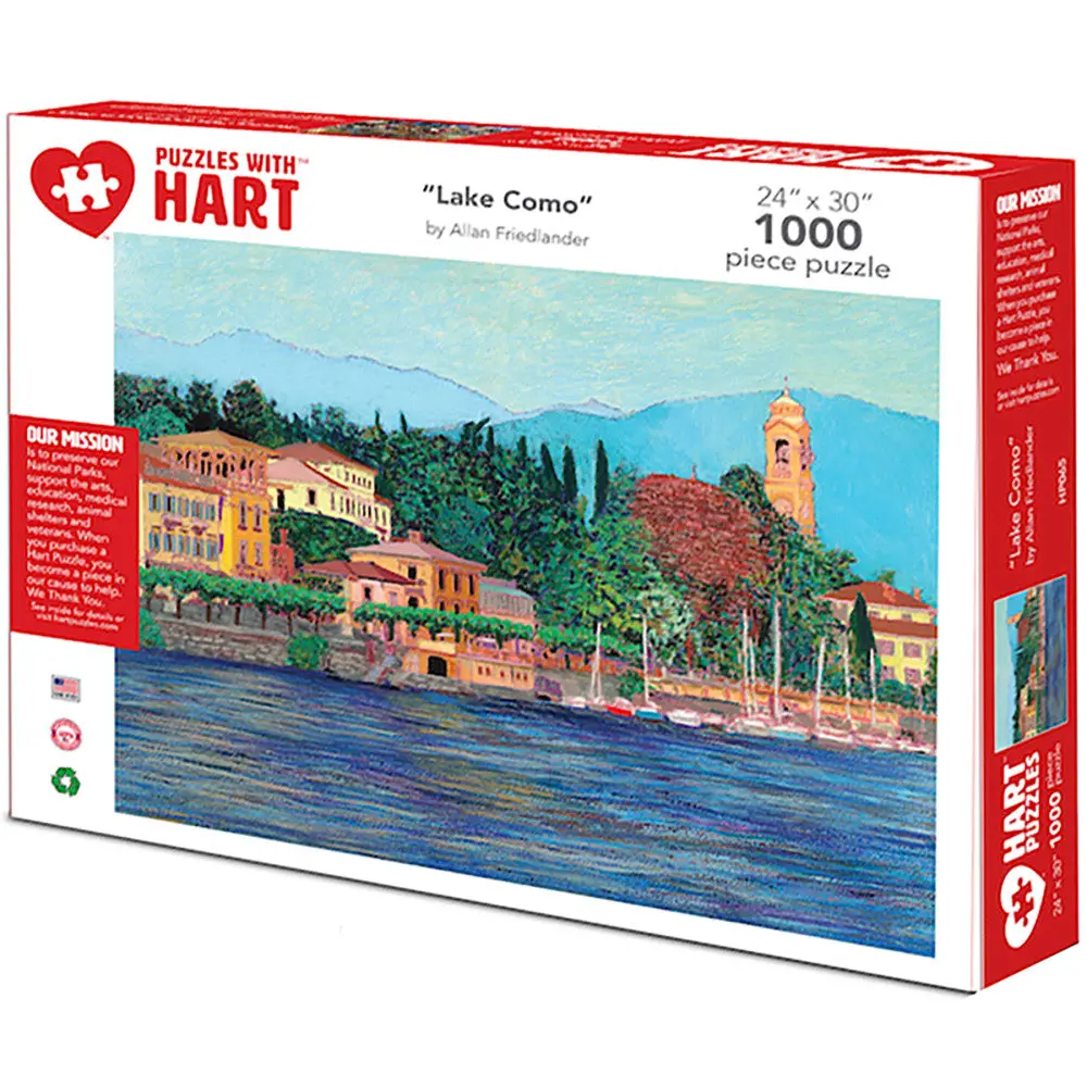 Hart Puzzles Lake Como Scenic Art Jigsaw Puzzle - 1000 Pc 1