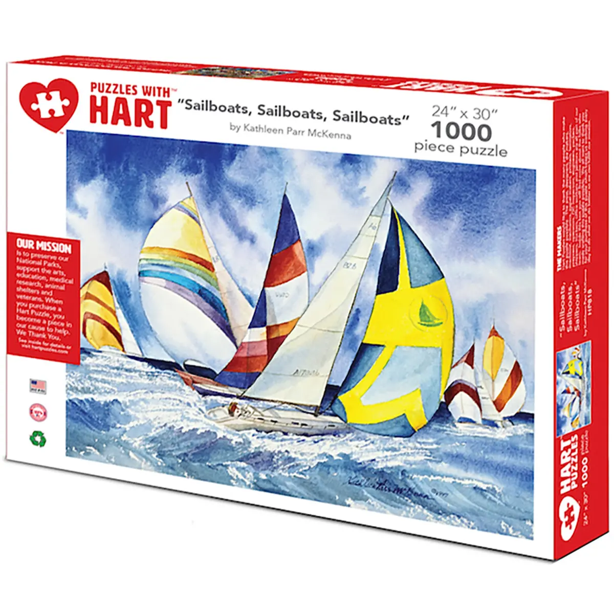 Hart Puzzles Sailboats By Kathleen Parr Mckenna - 1000 Pc 1