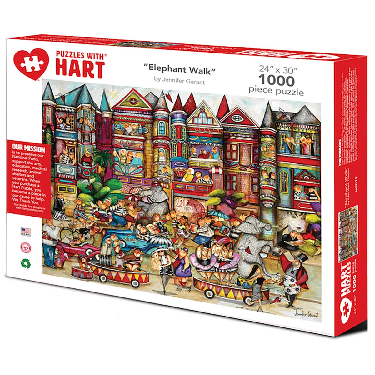 Jennifer Garant Elephant Walk Carnival-Themed Jigsaw Puzzle - 1000 Pc 1