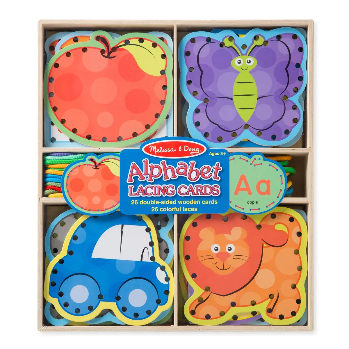 Melissa & Doug Alphabet Lacing Cards - Educational Learning Toy 1