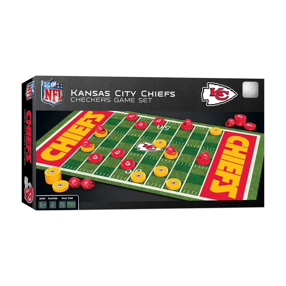 Kansas City Chiefs Nfl Checkers Game Set By Masterpieces Puzzles 1