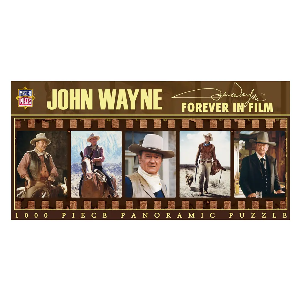Masterpieces John Wayne Forever In Film Panoramic Jigsaw Puzzle - 1000 Pc 1