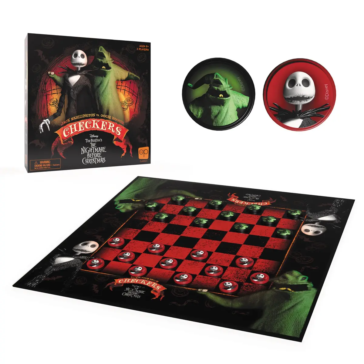 Disney Tim Burton's The Nightmare Before Christmas Checkers Game By Usaopoly 1