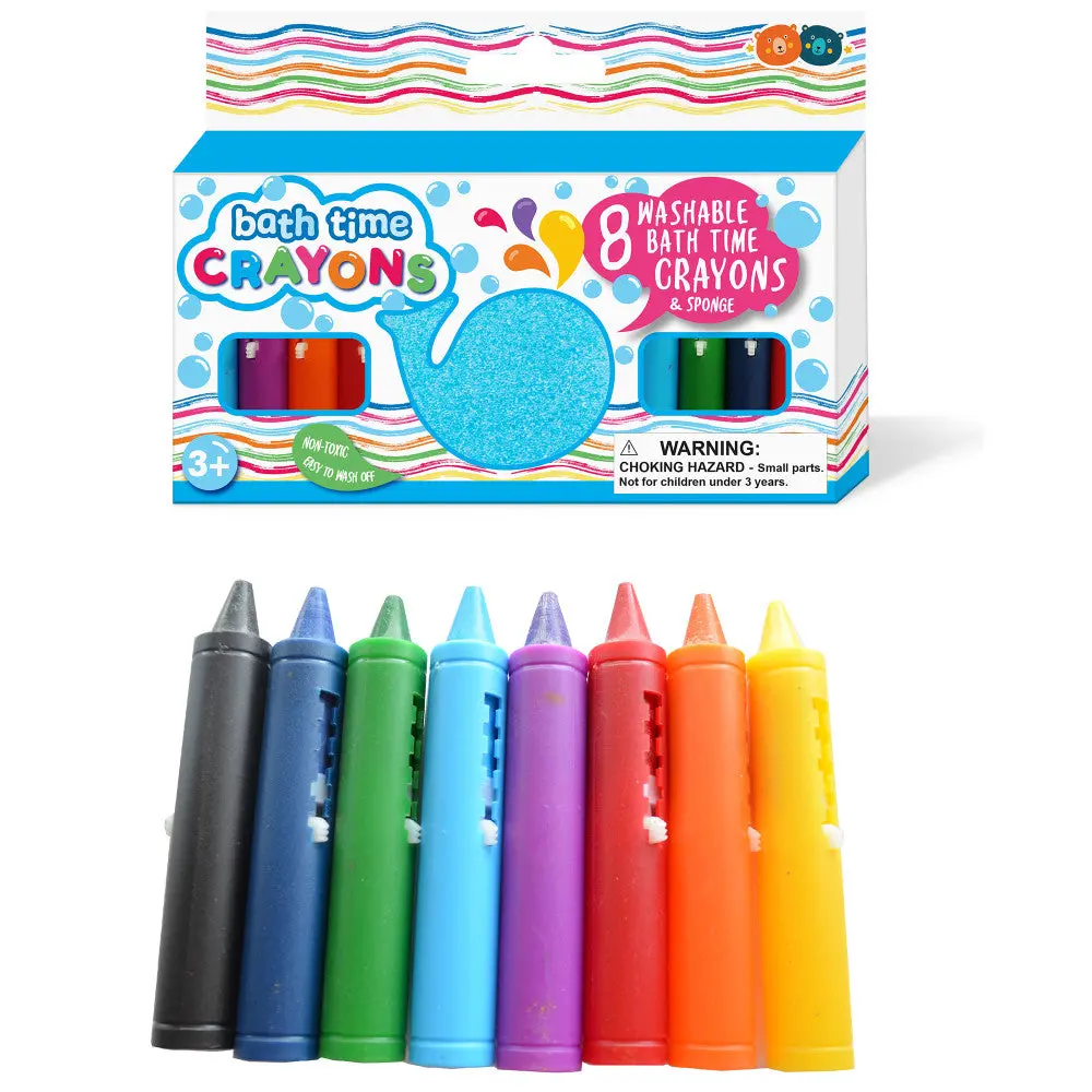 Buddy & Barney Color Magic Bath Time Crayons - 8 Vibrant Washable Crayons 1