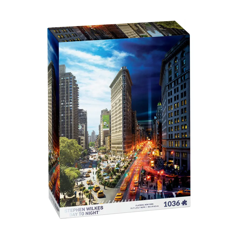 4D Cityscape Stephen Wilkes Day To Night Flatiron Puzzle - 1036 Pc 1