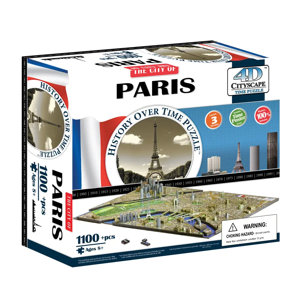 4D Cityscape Time Puzzle - Paris, France - 870+ Pc 1