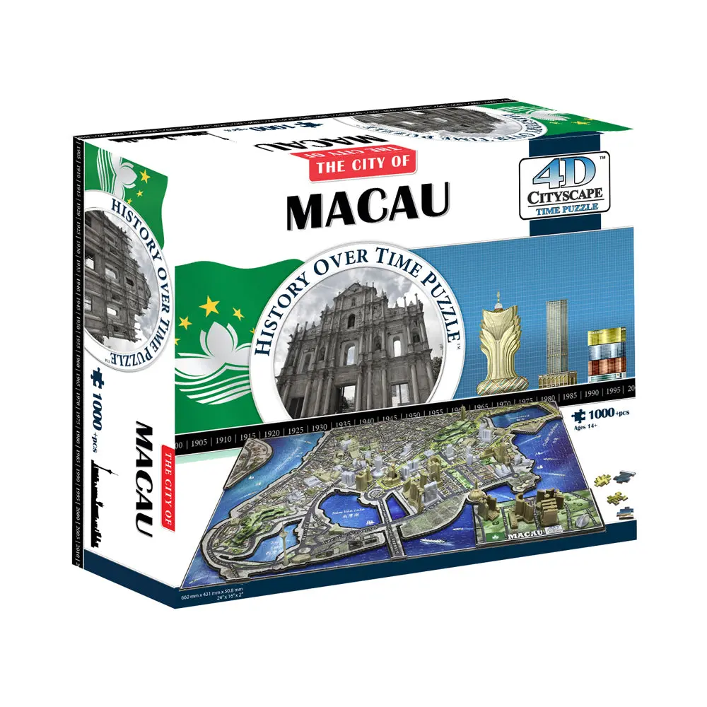 4D Cityscape Time Puzzle - Macau, China: 1000 Pieces 1