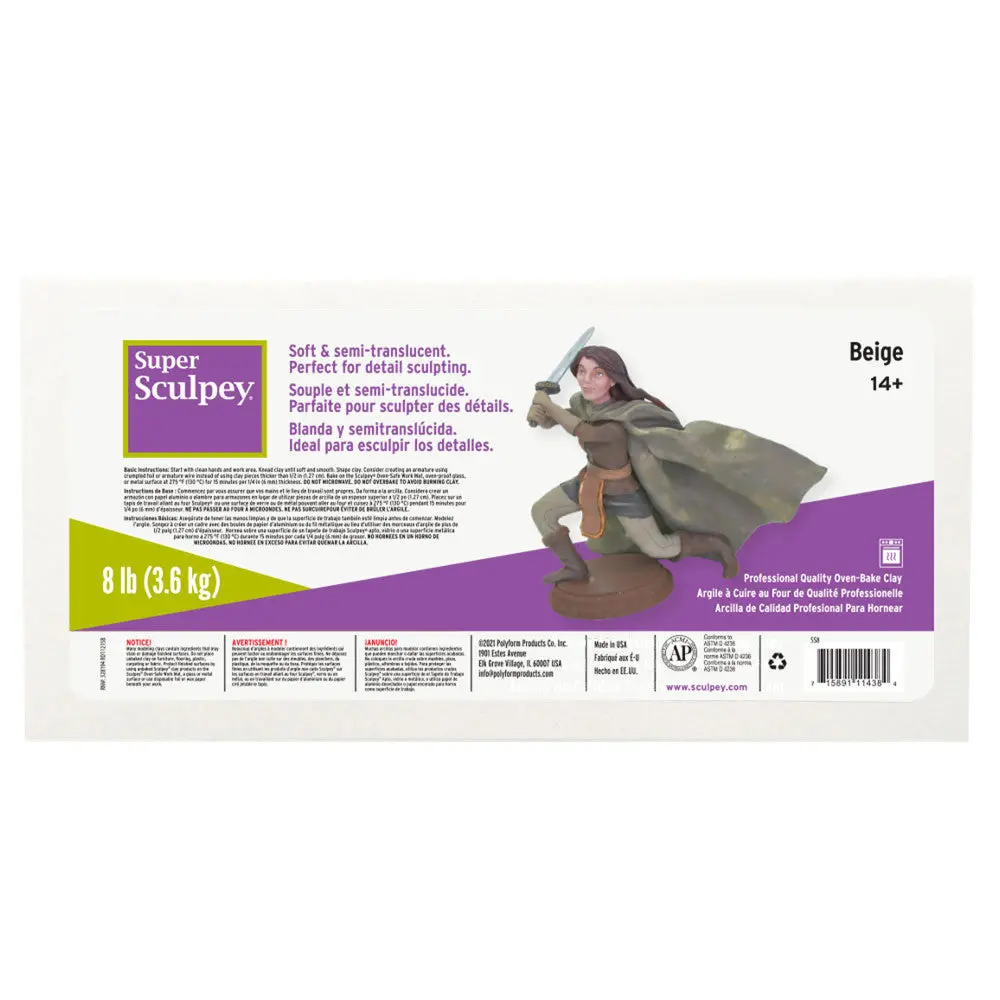 Super Sculpey Polymer Clay - Beige 8 Lb Pack, Oven Bake Clay 1