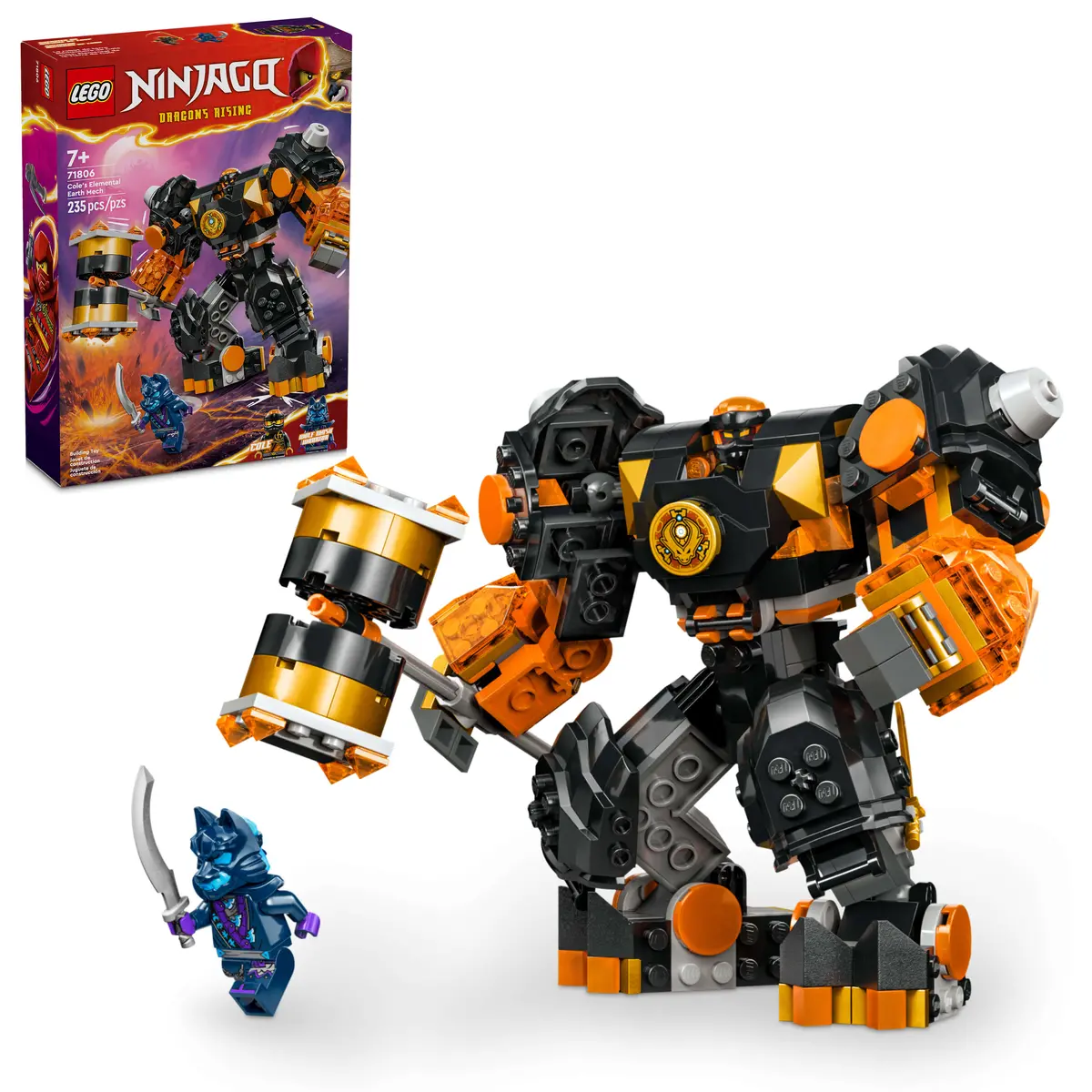 Lego Ninjago Cole’S Elemental Earth Mech 235-Piece Building Set 1