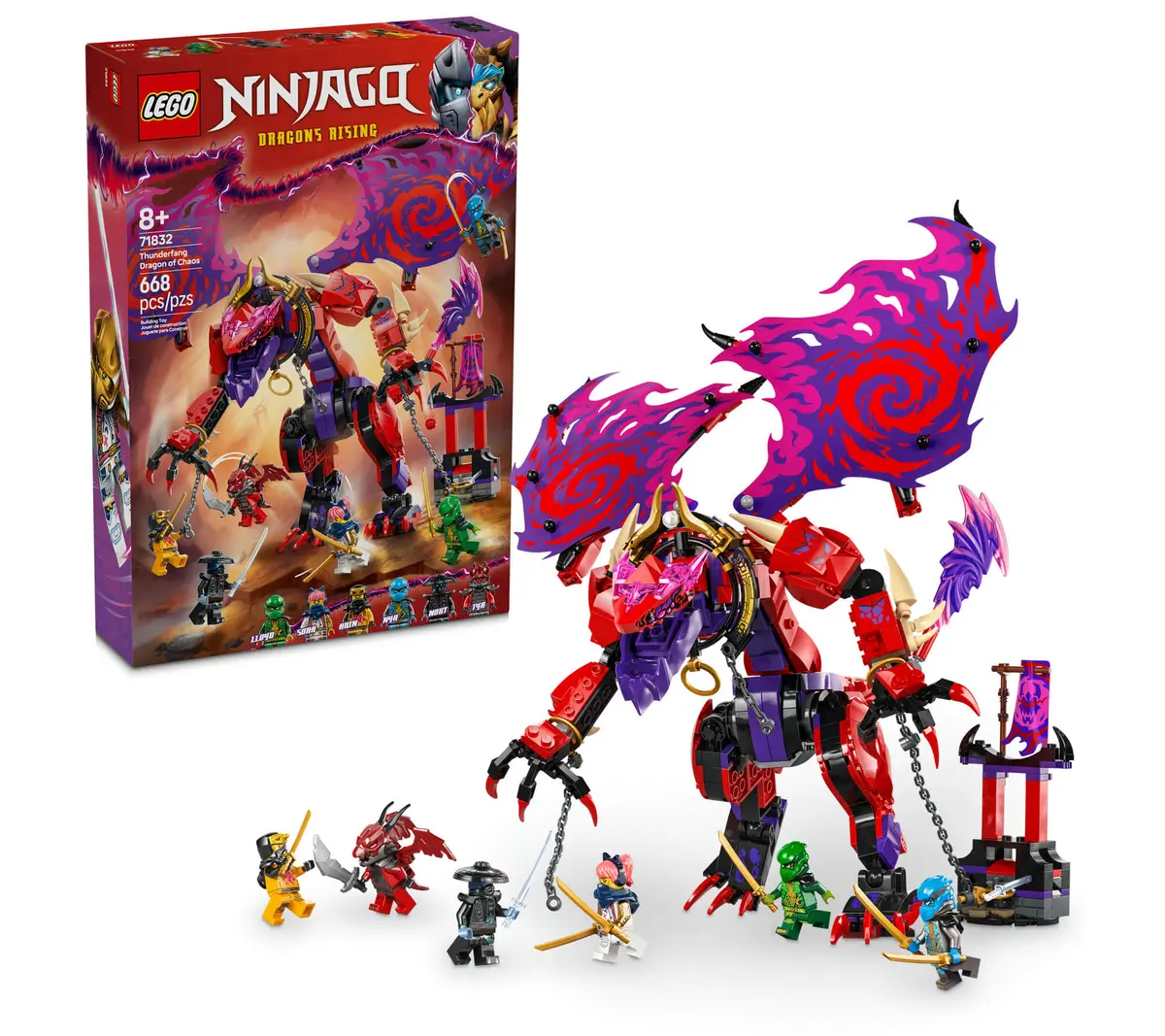 Lego Ninjago Thunderfang Dragon Of Chaos Ninja Toy Set - 668 Pieces 1