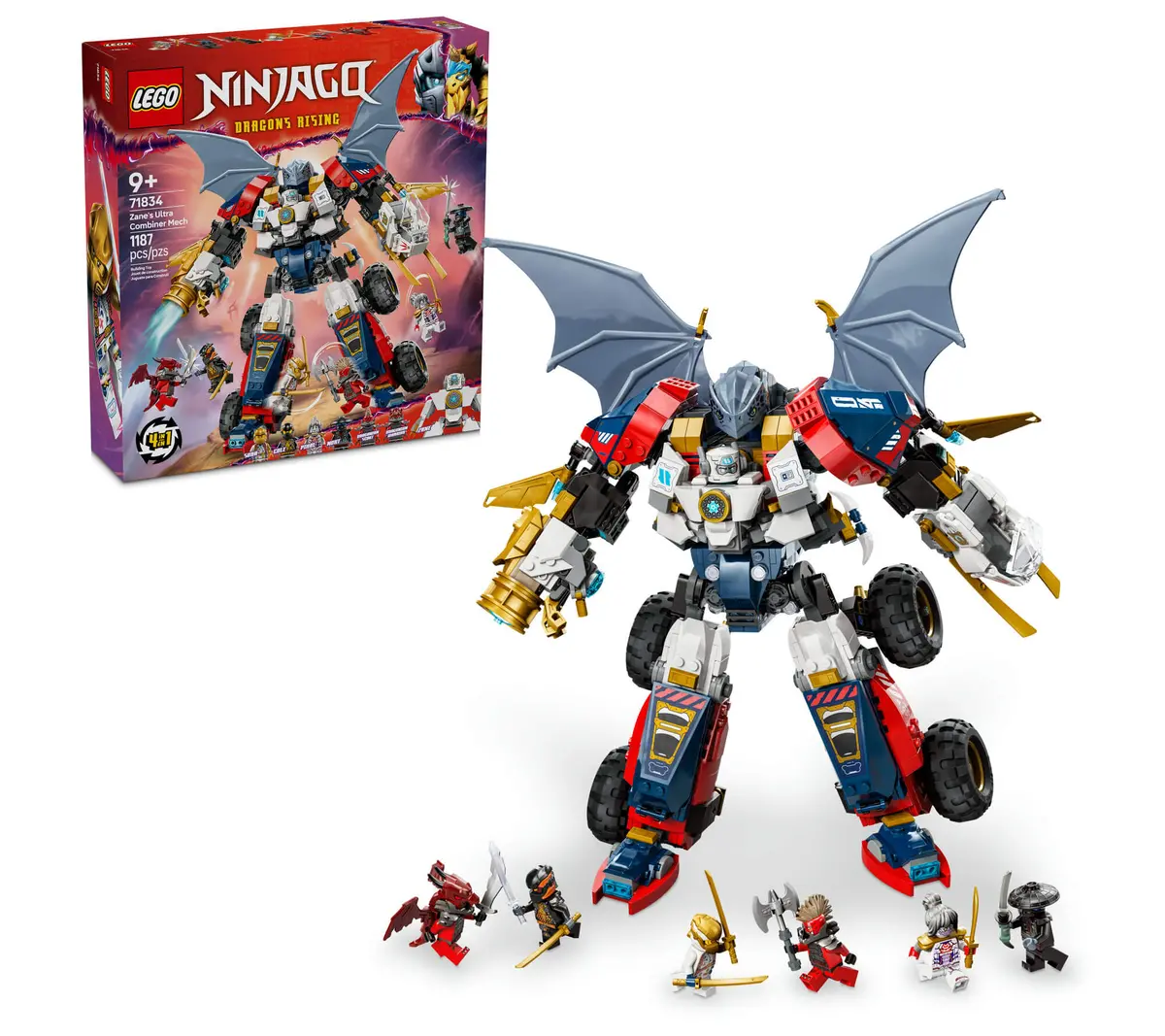 Lego Ninjago Zane’S Ultra Combiner Mech 4-In-1 Building Set 71834 1