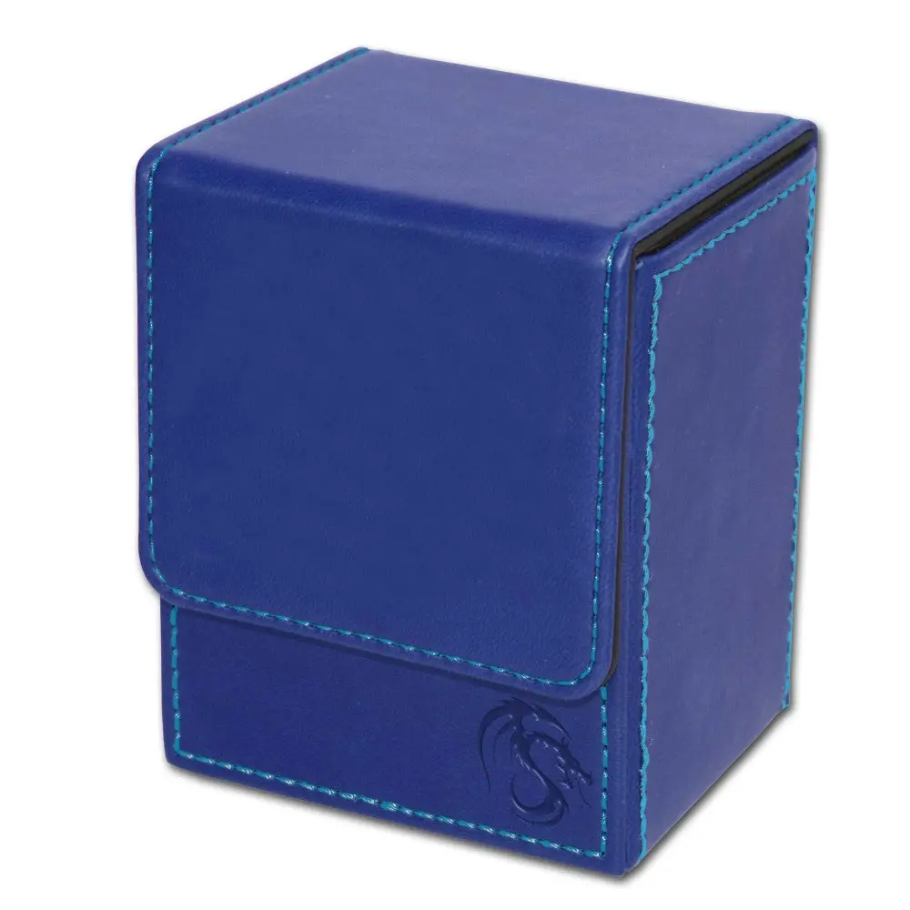 Bcw Padded Leatherette Deck Case Blue - Archival Safe Card Storage 1