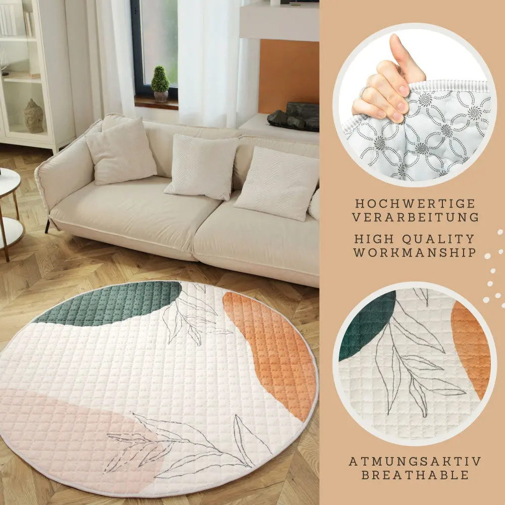 Hakuna Matte Watercolor Quilted Playmat - Padded 59" Circle Floor Blanket 1
