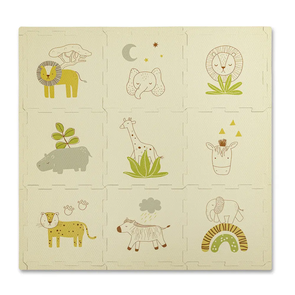 Hakuna Matte Safari Adventure: Chic Baby Play Mat - 35X35", 9 Foam Tiles 1